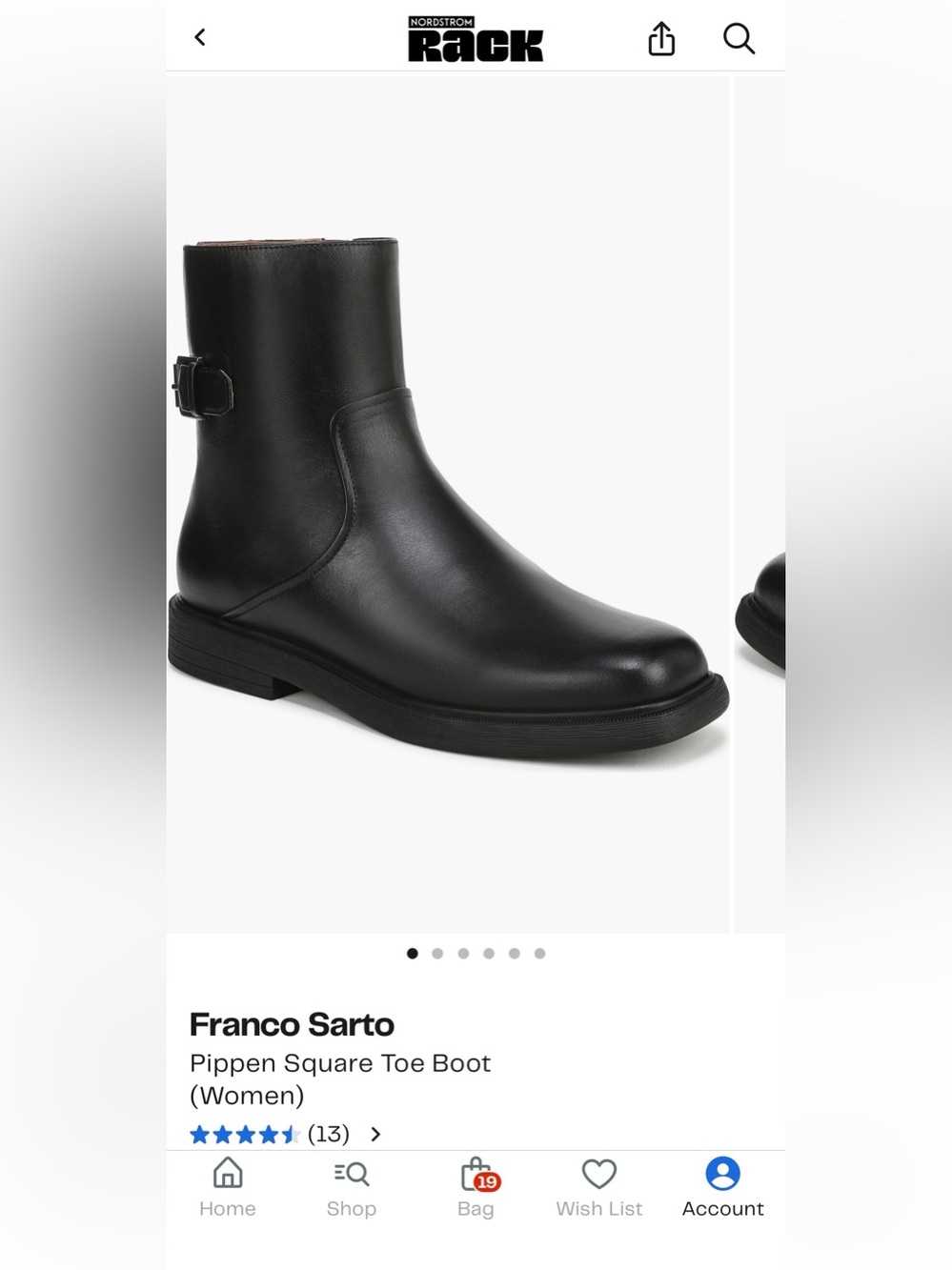 NWT-Franco Sarto Pippen-Black Leather Ankle Boots